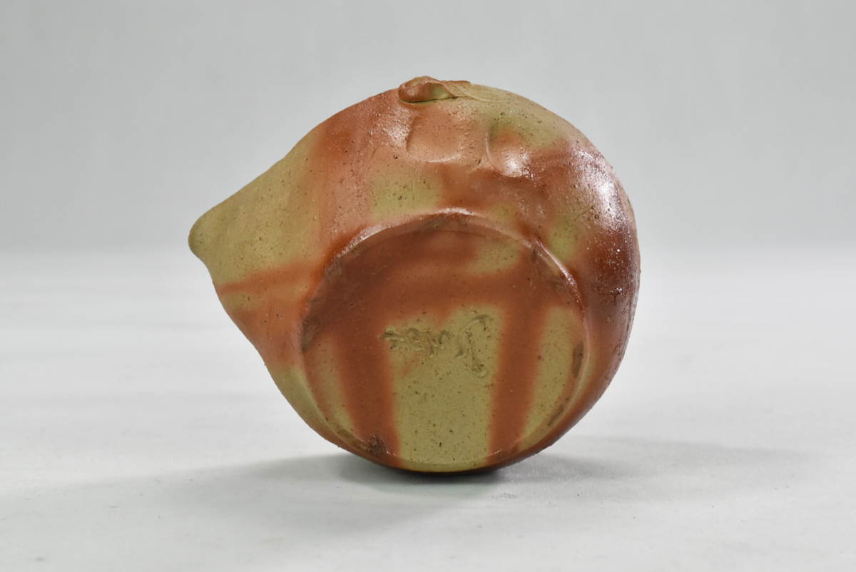 織部宝瓶 三生蔵 名工 手造備前焼 龍摘蓋宝瓶 手捻り陶器 泡瓶 煎茶具 急須 水次 水注 箱付 煎茶道具 日本古玩骨董 F901488 「かぶせ茶」付き ほうひん 泡瓶 松本央 伊賀焼