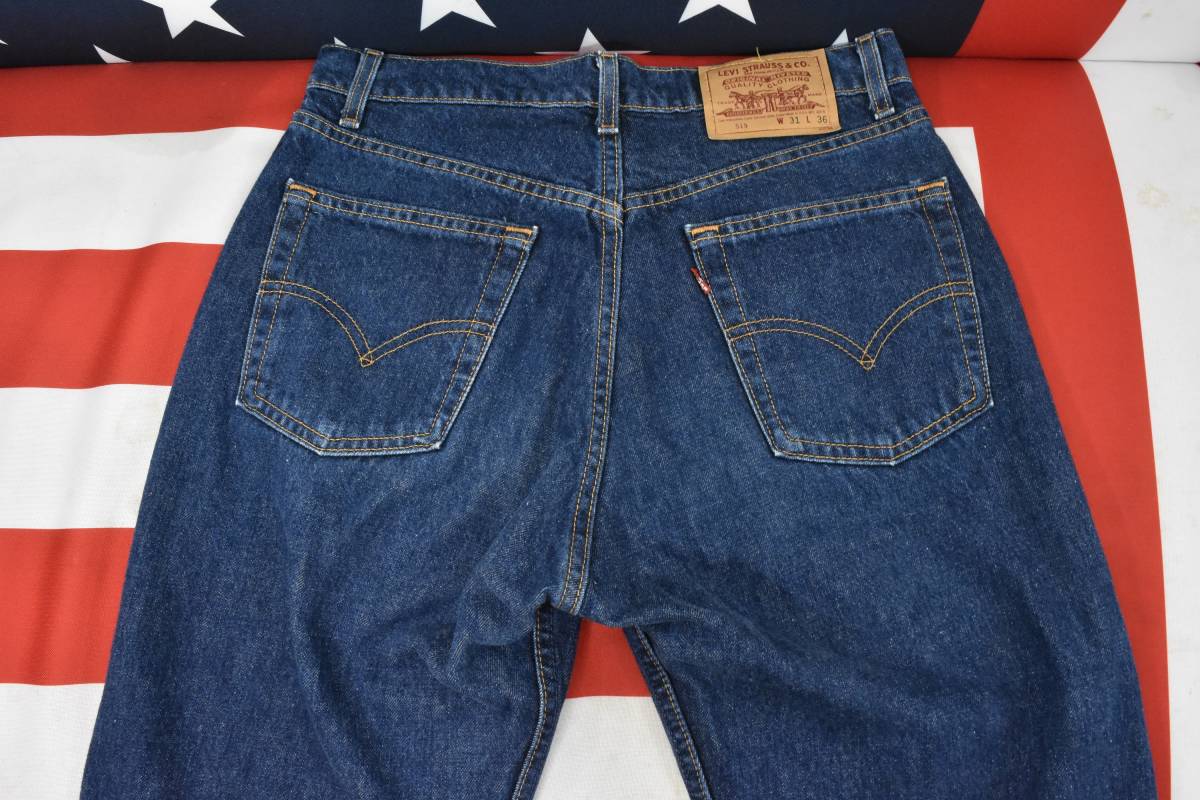リーバイス 519 USA製 80s ストレート デニム パンツ 濃紺 LEVIS /5421 