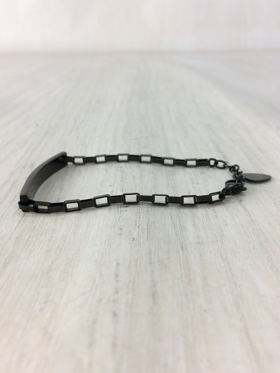 LION HEART◆ブレスレット/ステンレス/BLK/黒/中古