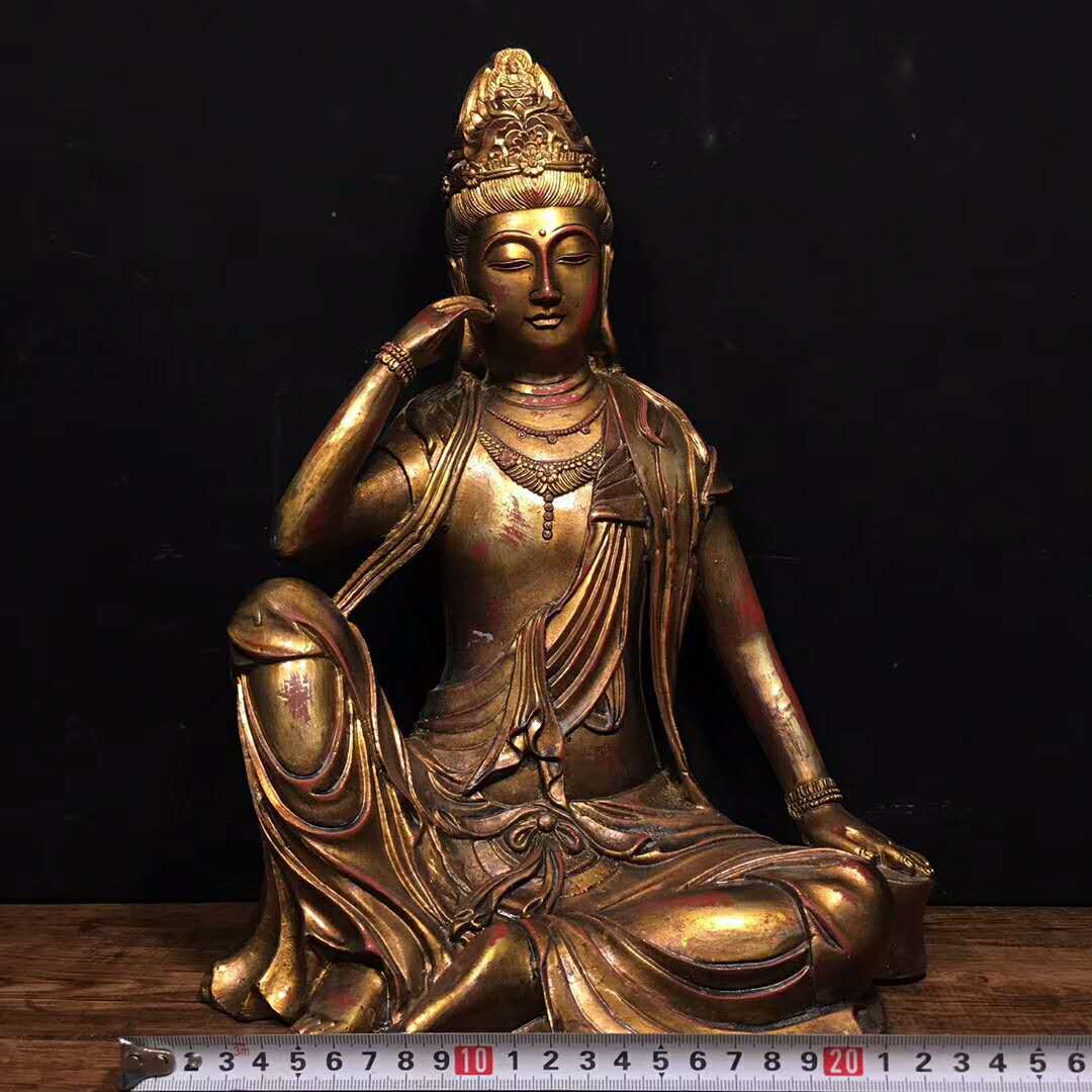 細工観音菩薩仏像 縁起物 開運 お守り 旧家蔵出し 骨董品 古鎮入手