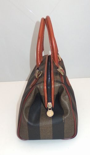 フェンディ ペカン柄 FENDI | ミニ ボストンバッグ ストライプ ペカン