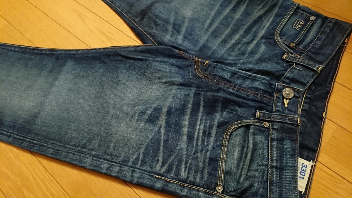 ☆美品☆G-STAR RAW☆インディゴダメージ加工スリムデニムパンツ☆ RAW