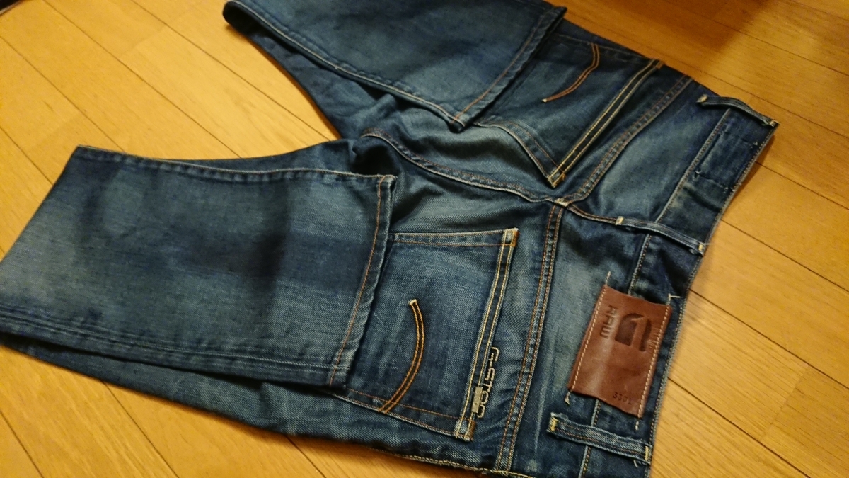 ☆美品☆G-STAR RAW☆インディゴダメージ加工スリムデニムパンツ☆ RAW