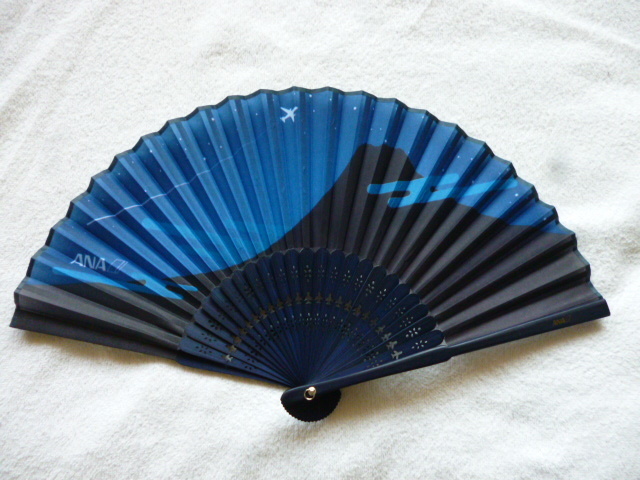 ★新品★ＡＮＡ 全日空　扇子 せんす 竹製　絹 　夜富士　２個ご購入でも送料かわらず１２０円です！！_1