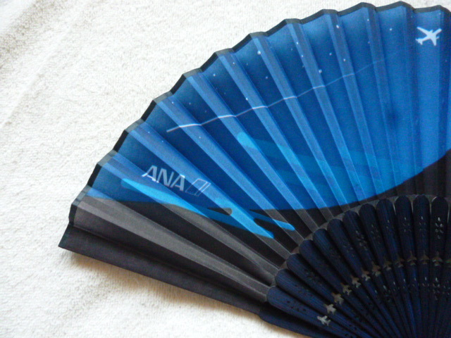 ★新品★ＡＮＡ 全日空　扇子 せんす 竹製　絹 　夜富士　２個ご購入でも送料かわらず１２０円です！！_2