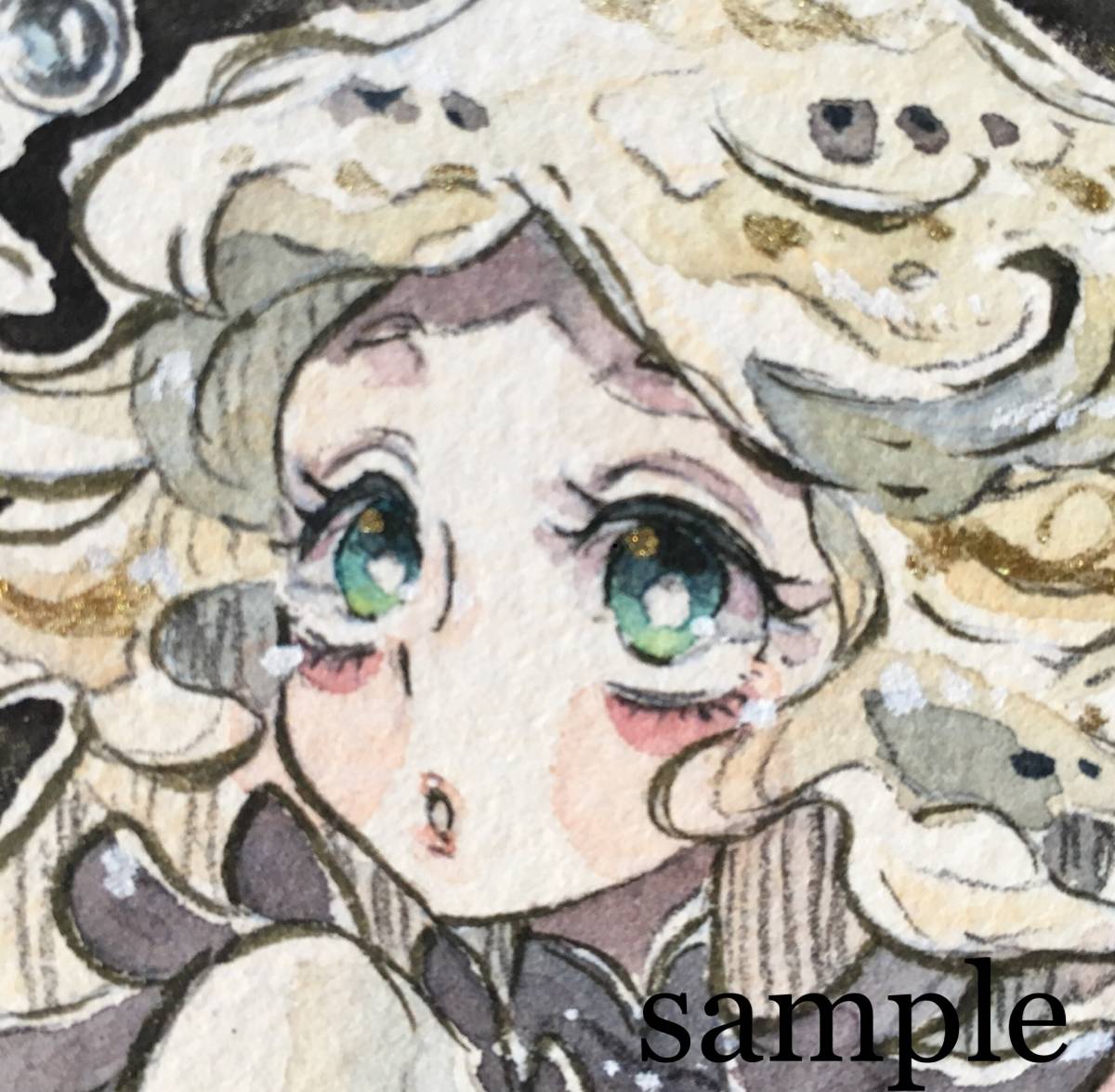 オリジナル 手描きイラスト 女の子 創作 「朝の光を浴びながら」 原画 