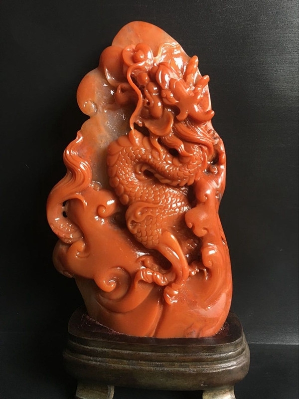 送料無料　1980年代　寿山石彫刻　鄧小平像　珍品 藏出 古董品 寿山石 細密彫刻 龍戲珠 觀賞品 文房置物 賞物 館蔵珍品