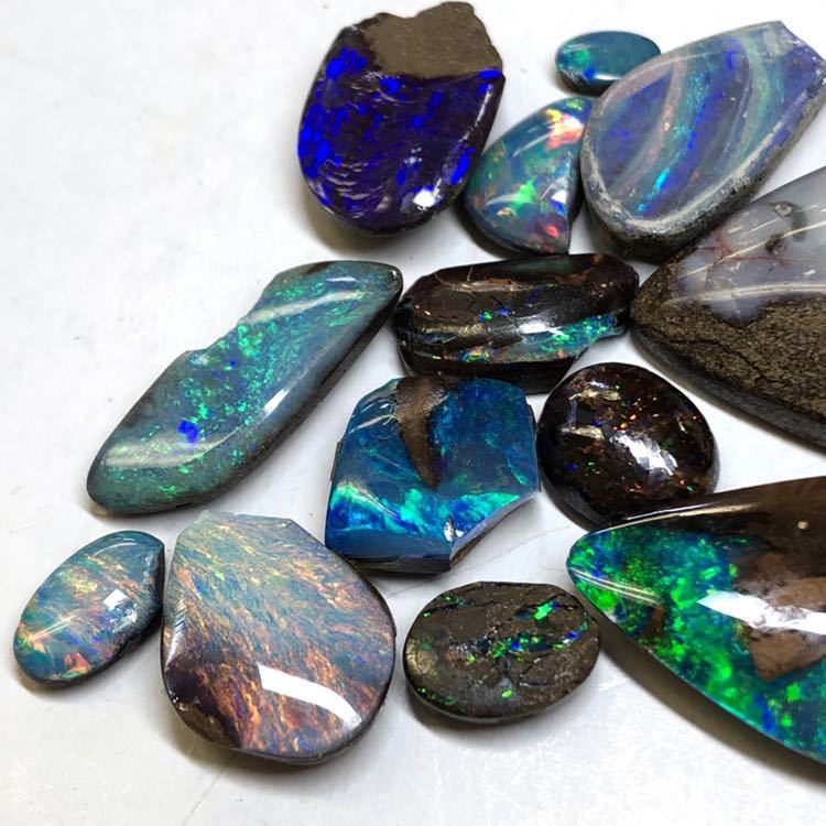 裸石 宝石 ジュエリー 天然ボルダーオパールおまとめ 50ct］ルース