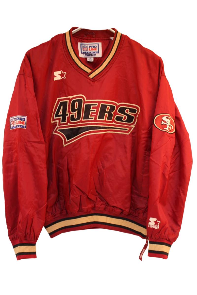 19090046 kaj PRO LINE BY STARTER NFL San Francisco 49ers ナイロンプルオーバー　レッドM [中古] フットボールウエア_1
