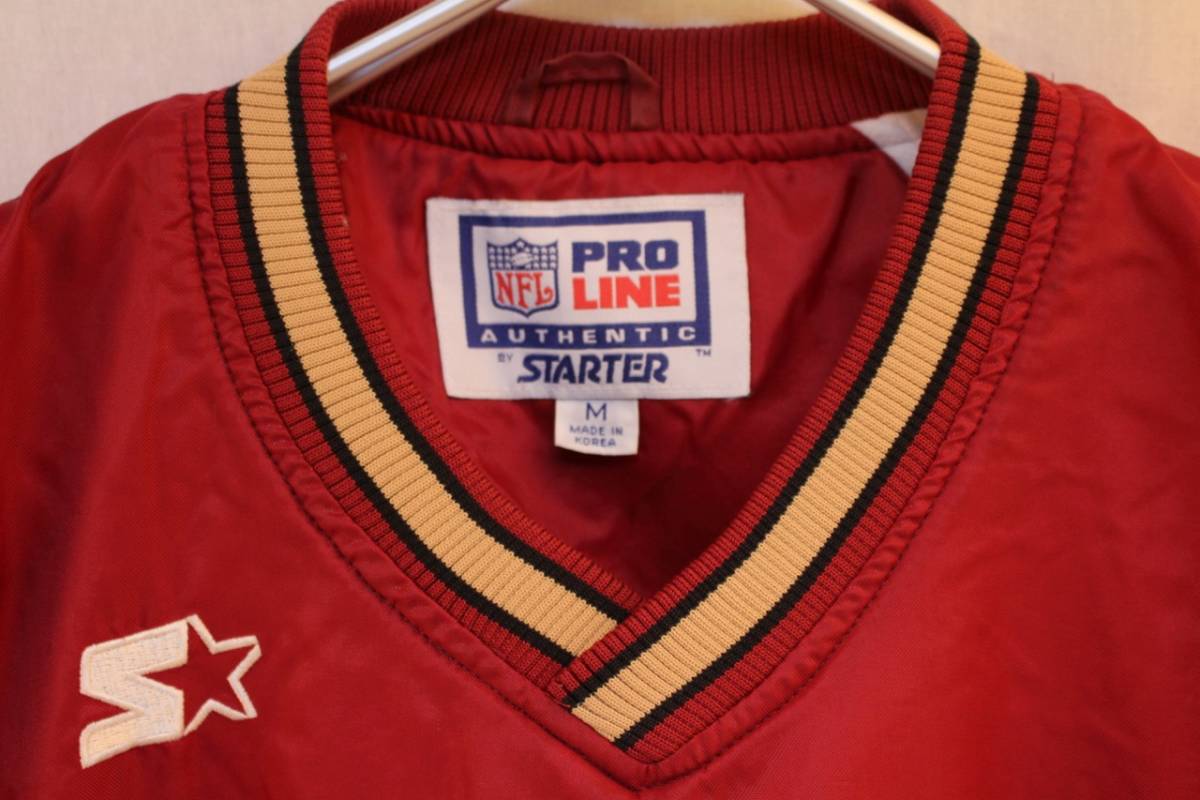 19090046 kaj PRO LINE BY STARTER NFL San Francisco 49ers ナイロンプルオーバー　レッドM [中古] フットボールウエア_3