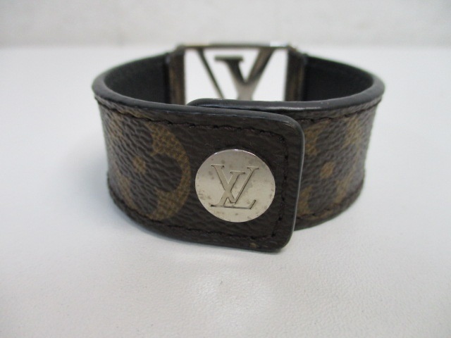 Louis Vuitton monogram bracelet 国内正規品 本物 ルイヴィトン モノグラム柄 ブレスレット バングル 小物 リストバンド_3