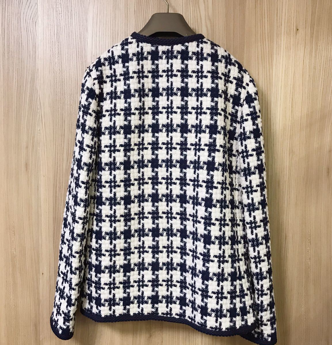 19SS】定価30万↑ GUCCI グッチ ツイード ノーカラー ジャケット 40