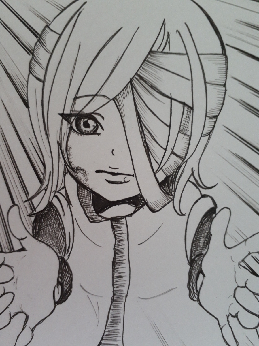 手描きイラスト オリジナル サイズ 漫画原稿風 化け物と少女 手描きイラスト 売買されたオークション情報 Yahooの商品情報をアーカイブ公開 オークファン Aucfan Com