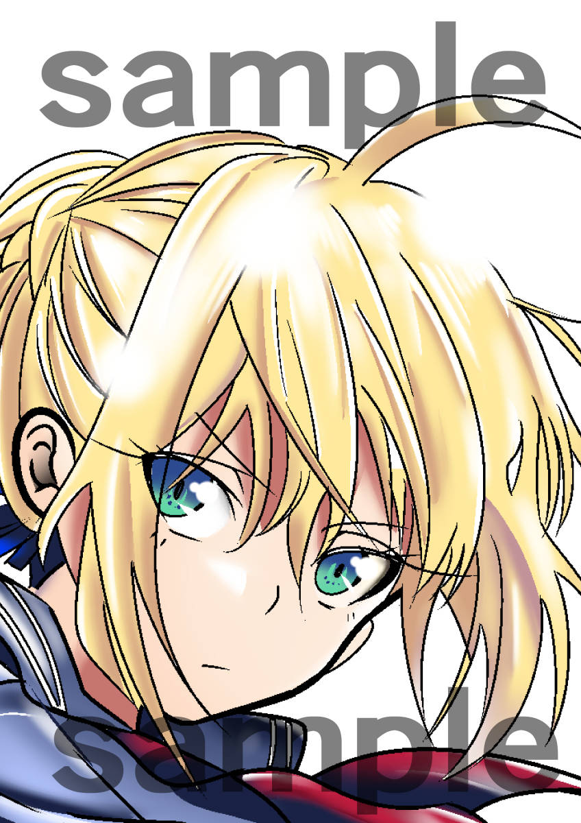 手描き同人イラスト☆FateセイバーFGO(Fate/Grand Order) 制服 