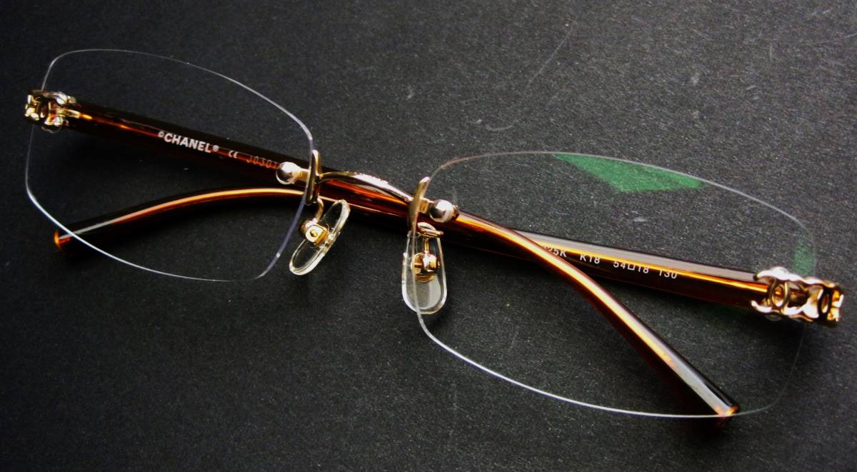 18金無垢 K18ゴールド 未使用！ 正規品 本物！シャネル めがね 