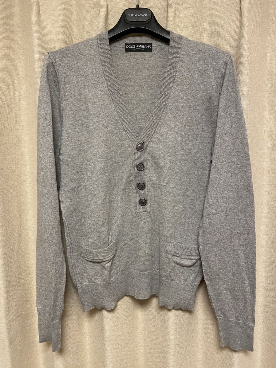 【美品】DOLCE&GABBANA ドルチェ＆ガッバーナ グレー ボタン ニット 44 セーター