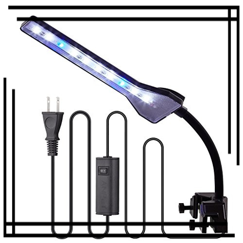 Anpet 水槽LEDランプ クリップ式 2.9W アクアリウム 照明ライト LED白7枚+青2枚 長寿命 省エネ 水草育成 観_1