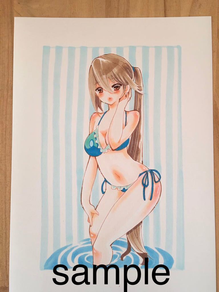 オリジナル手描きイラスト水着 女の子 B5(手描きイラスト)｜売買された