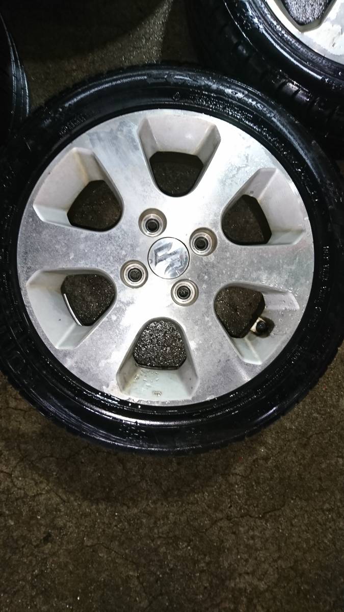 スズキ純正ホイール 14インチアルミ ハスラー ワゴンR ラパン 売り切り タイヤバリ山 売り切り 165/55/14 クモホ 17年製 _2