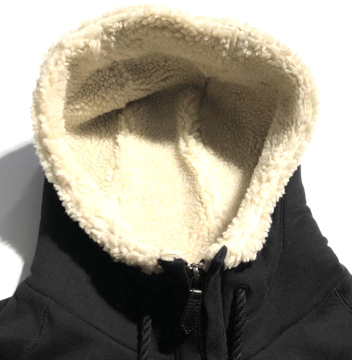 1円 極美品【名作】バーバリーブラックレーベル ボア ジップアップ パーカー 3(L) ビッグホース刺繍 着心地抜群 BURBERRY BLACK LABEL 黒 STARTER BLACK LABEL（スターターブラックレーベル） ブルゾン