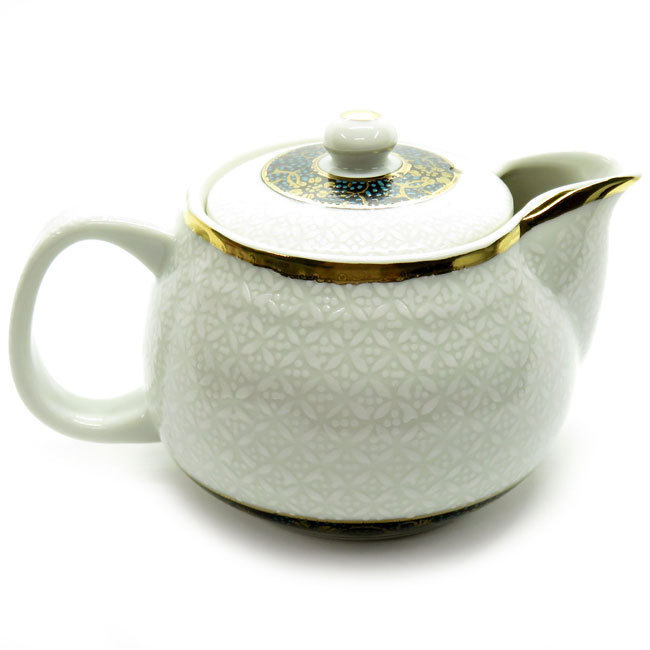 煎茶道具 九谷 細密青粒絵付 急須 冷まし oz04