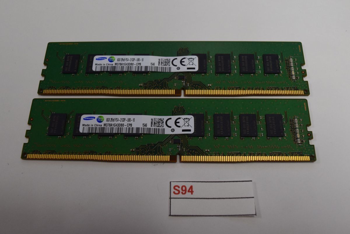 ☆SAMSUNG 8GB DDR4-2133 ECC UDIMM PC4 8G X 2合計16G☆動作保証
