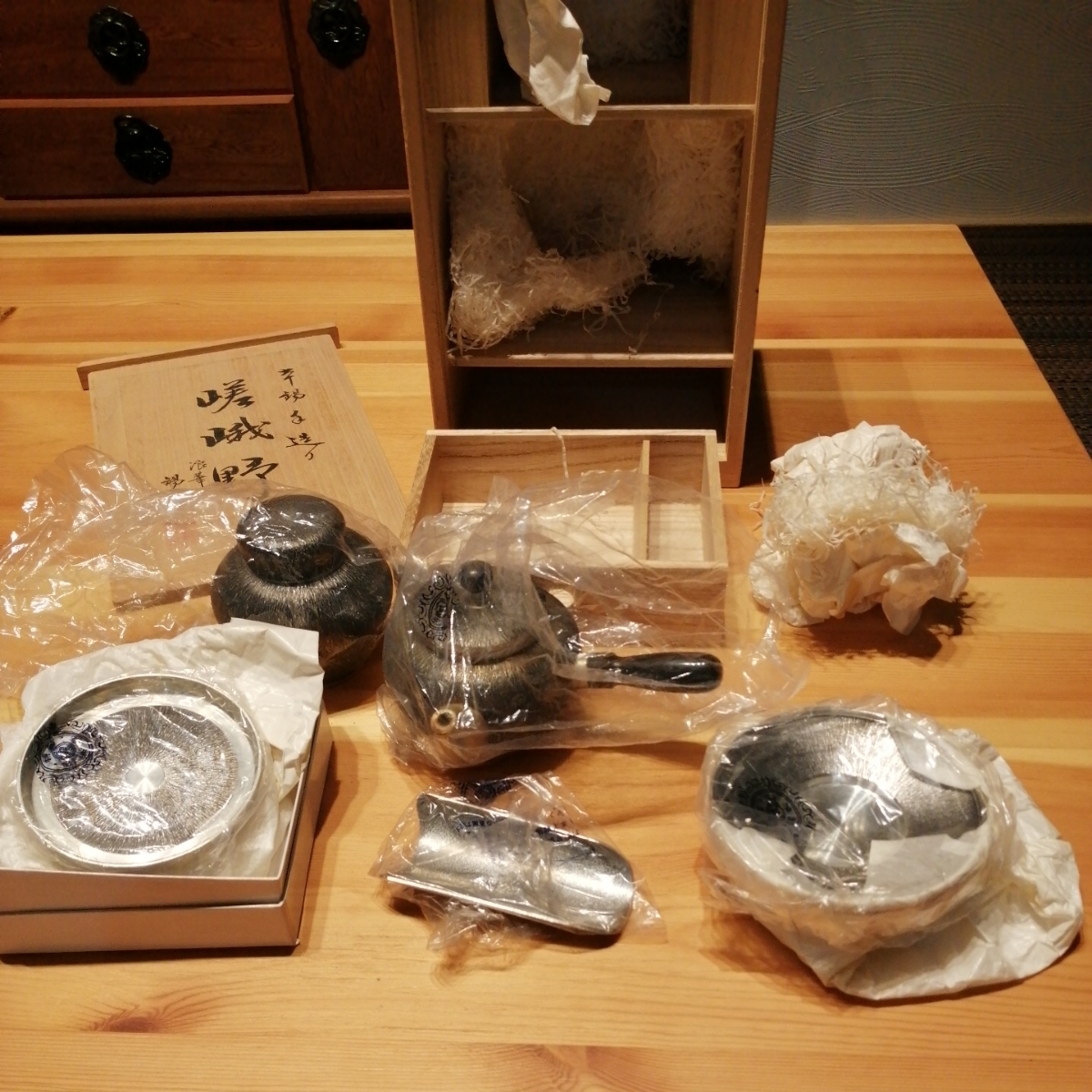 錫半 本錫 煎茶道具 - Yahoo!オークション 茶托⁄急須⁄茶 (金属工芸) 桑園