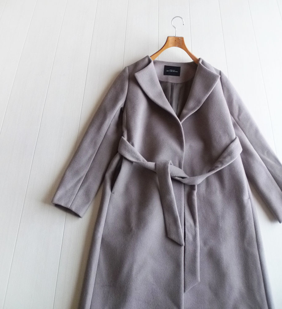 2.9万 ユナイテッドアローズ グレー系の上品コート サイズ40 グリーン 