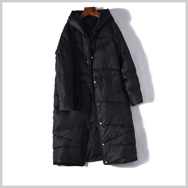  暖かいレディース90％ダウンコートロング丈フード付きシンプル無地ブラックL(Lサイズ)｜売買されたオークション情報、yahooの商品情報をアーカイブ公開 - オークファン Lサイズ