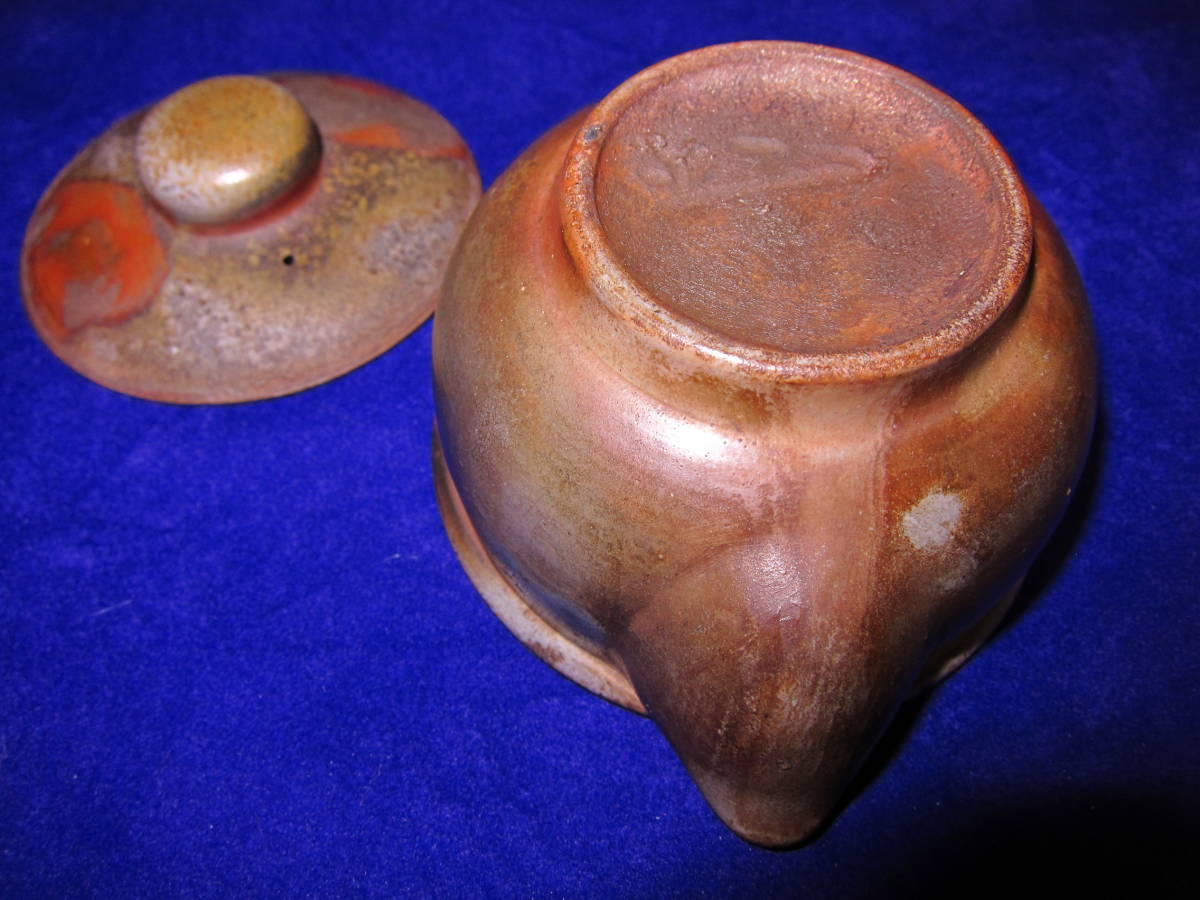 美奏 旧家蔵出 人間国宝 金重陶陽作 備前 手造茶瓶(急須、土瓶)｜