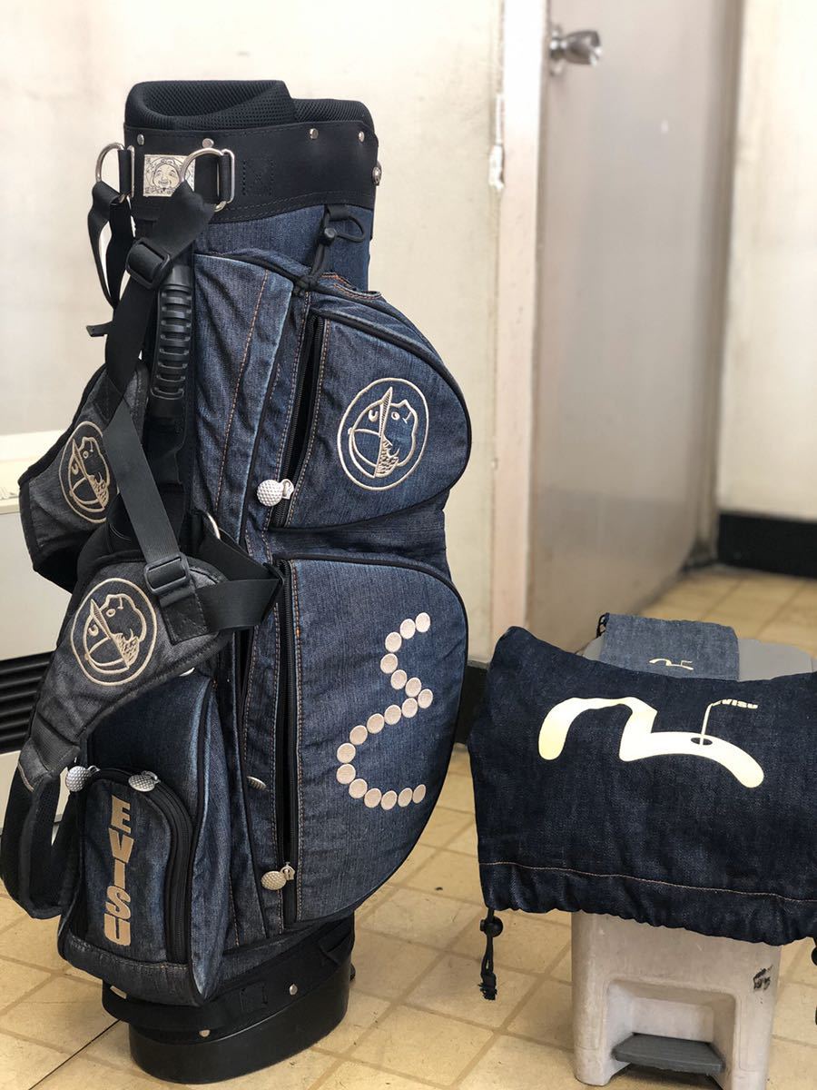 EVISU GOLF　キャディバッグ（スタンド付き） 芝生くん 早い物勝ち！エヴィス デニム キャディバッグ 芝生くん ゴルフ