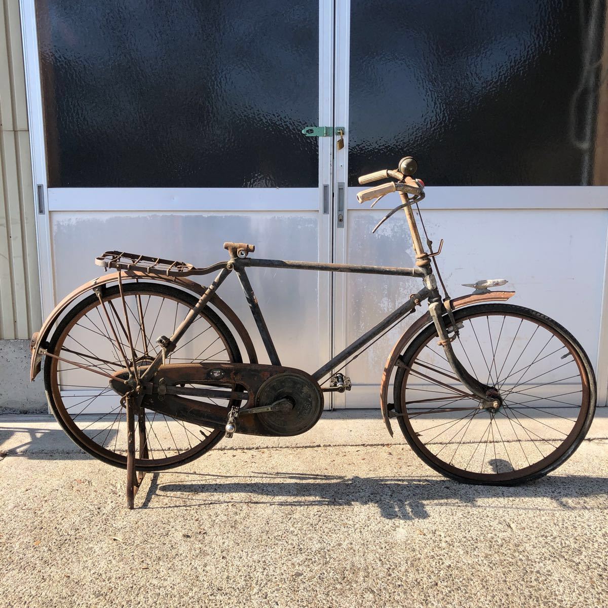 片倉シルク 実用車 レトロ 自転車 ロッドブレーキ運搬車ビンテージ