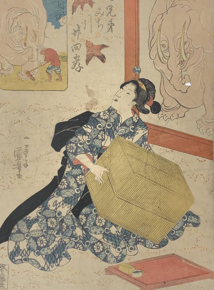 hana_desu15 本物 浮世絵 国芳画【絵兄弟道引廿四孝】江戸時代 木版画