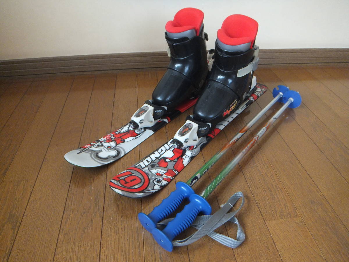 【得価，お買い得】 ■スキーデビュー■幼児用セット■ロシニョール＊67cm■ブーツ＊16cm■ストック付■