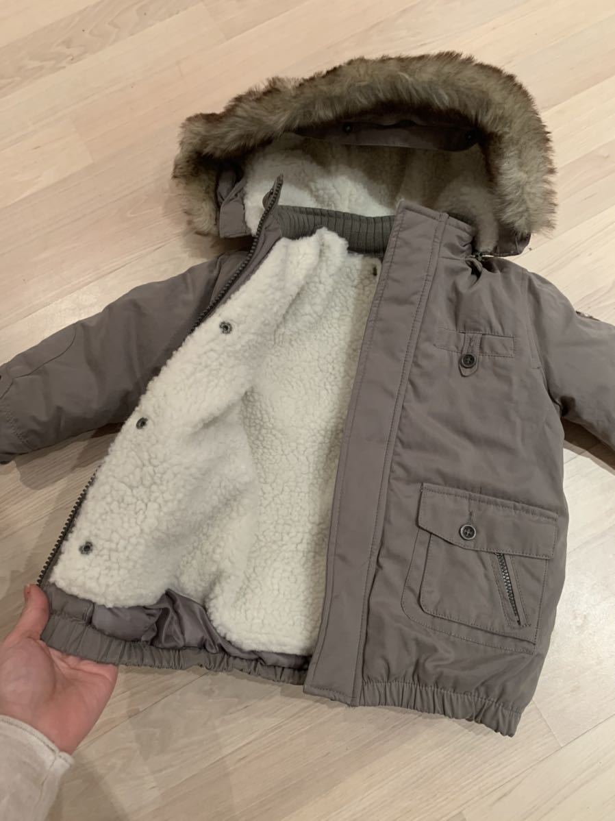 PETIT BATEAU（プチバトー） アウター ダウン ボア衿付き BATEAU公式