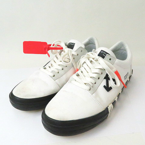 本物保証，HOT オフホワイト OFF WHITE AA VULCANISED STRIPED LOW TOP OMIA085 R19 800016 靴 スニーカー 白ホワイト 44(27.5cm)｜売買されたオークション情報、yahooの商品情報をアーカイブ公開 - オークファン 27.5cm