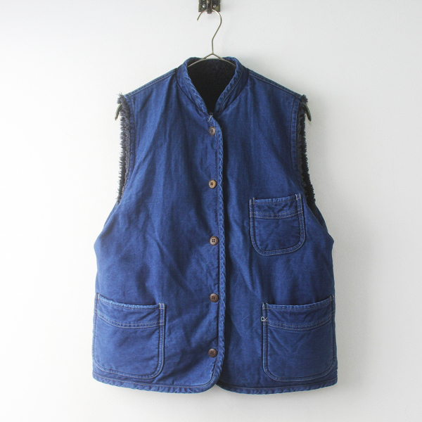 得価，SALE 2019AW 秋冬 定価7.2万 45R フォーティーファイブ 5121019 インディゴ ボア リバーシブル ベスト 3/ハオリ アウター2400011579034(トップス)｜売買されたオークション情報、yahooの商品情報をアーカイブ 女性用