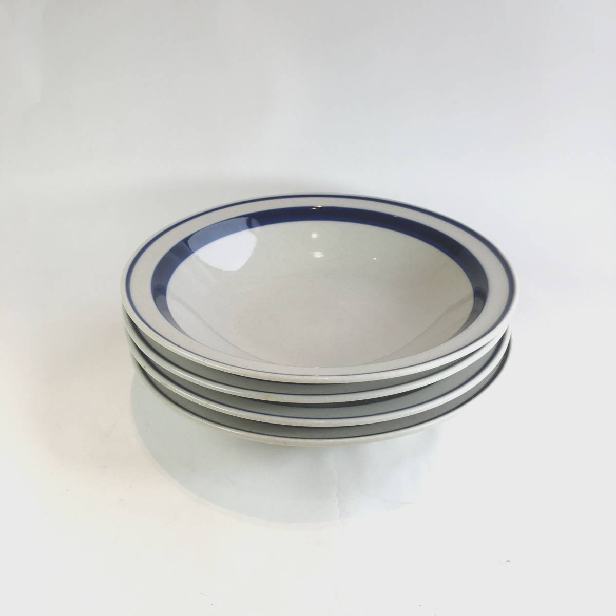 北欧風　ブルーライン　パスタ皿　カレー皿　4枚セット_1