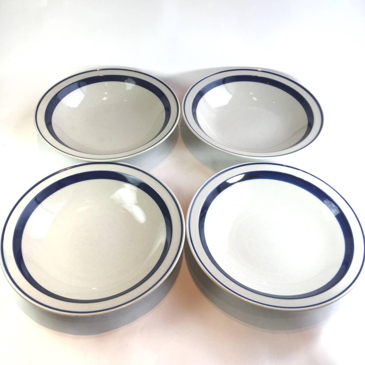 北欧風　ブルーライン　パスタ皿　カレー皿　4枚セット_2