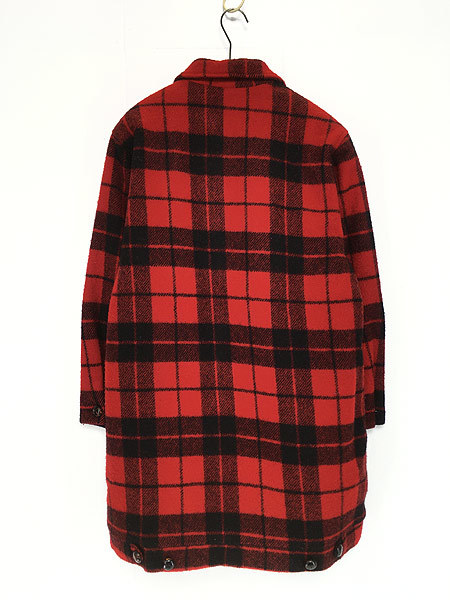 レディース 古着 USA製 WoolRich バッファロー チェック柄 フルジップ 革調ボタン ウール ジャケット L位 古着