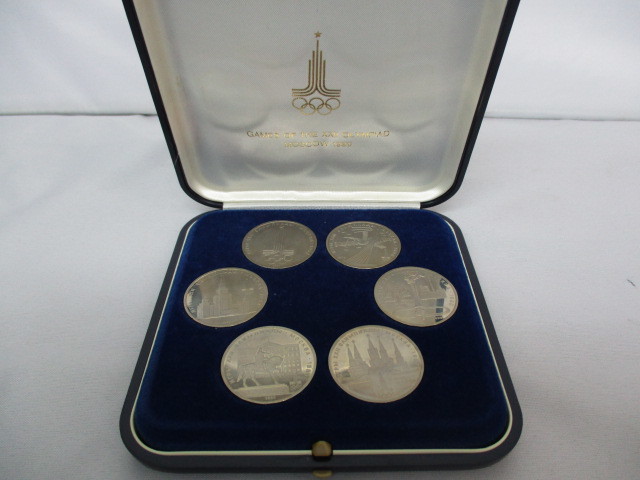  1471 モスクワ オリンピック記念 1ルーブル銀貨&times;6 1980年 旧ソ連 ロシア 記念銀貨 CCCP 箱付き(オリンピック)｜売買されたオークション情報、yahooの商品情報をアーカイブ公開 - オークファン オリンピック