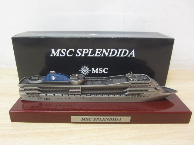 1734REZ☆MSC SPLENDIDA(スプレンディダ) 船の置物 箱入り 模型☆中古