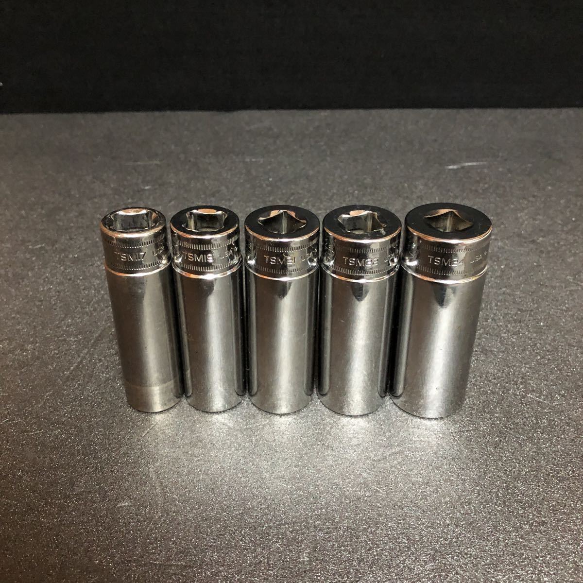 Snap-on 1/2 TSM17～24(17/19/21/22/24ｍｍ) 5本セット ディープソケット 6pt. スナップオン snapon