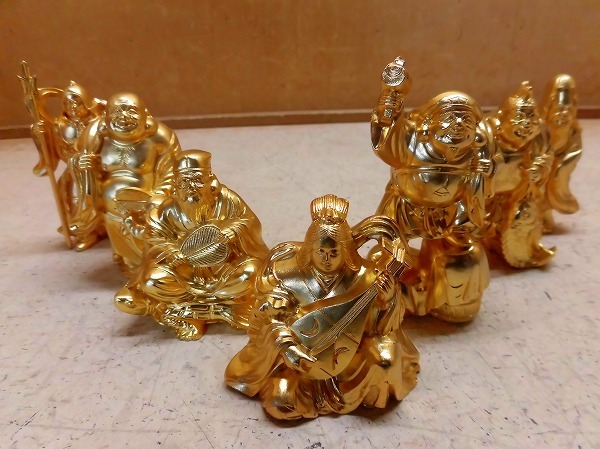 はA2S 秀雲 24KGP 金メッキ 七福神 工芸品 置物 縁起物 金色 ｜開運