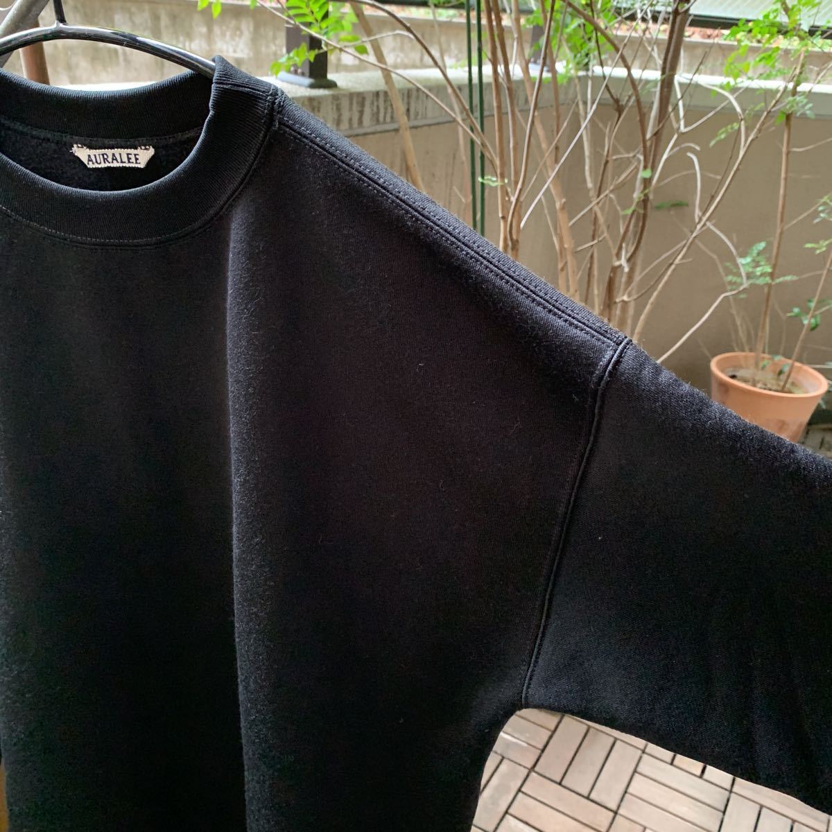 AURALEE オーラリー スウェット BAGGY POLYESTER SWEAT P/O ブラック 