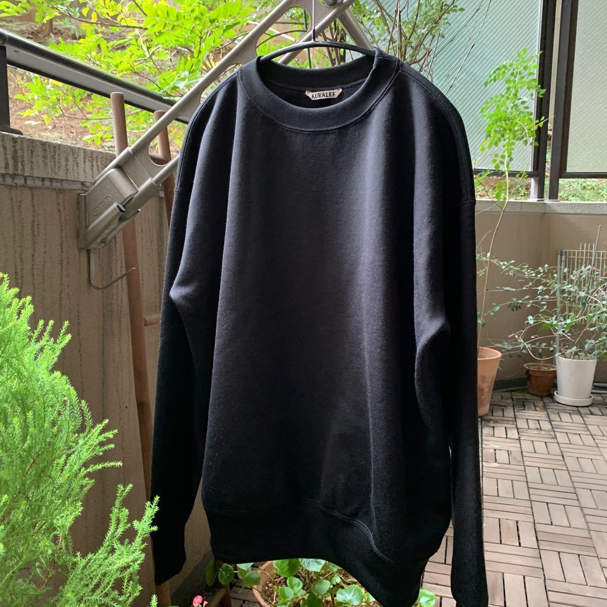 AURALEE オーラリー スウェット BAGGY POLYESTER SWEAT P/O ブラック 