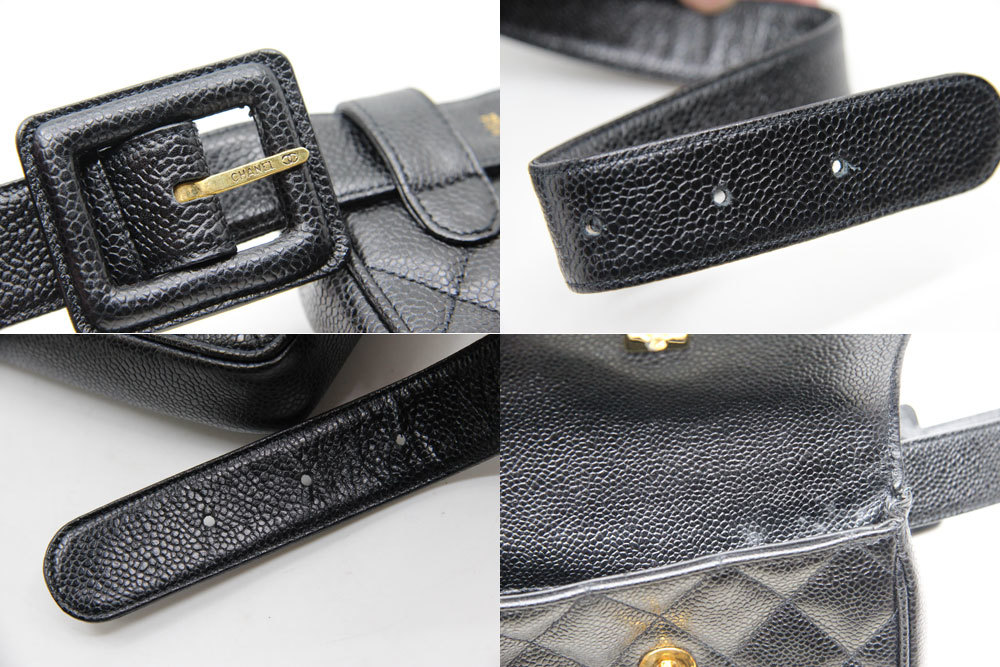 CHANEL シャネル ウエストポーチ ヴィンテージ マトラッセ ラムスキン