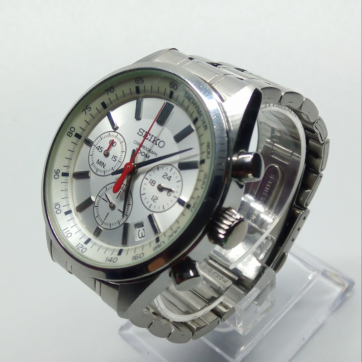 ☆中古美品 SEIKO セイコー 6T63-00B0 クロノグラフ 黒文字盤 クオーツ 