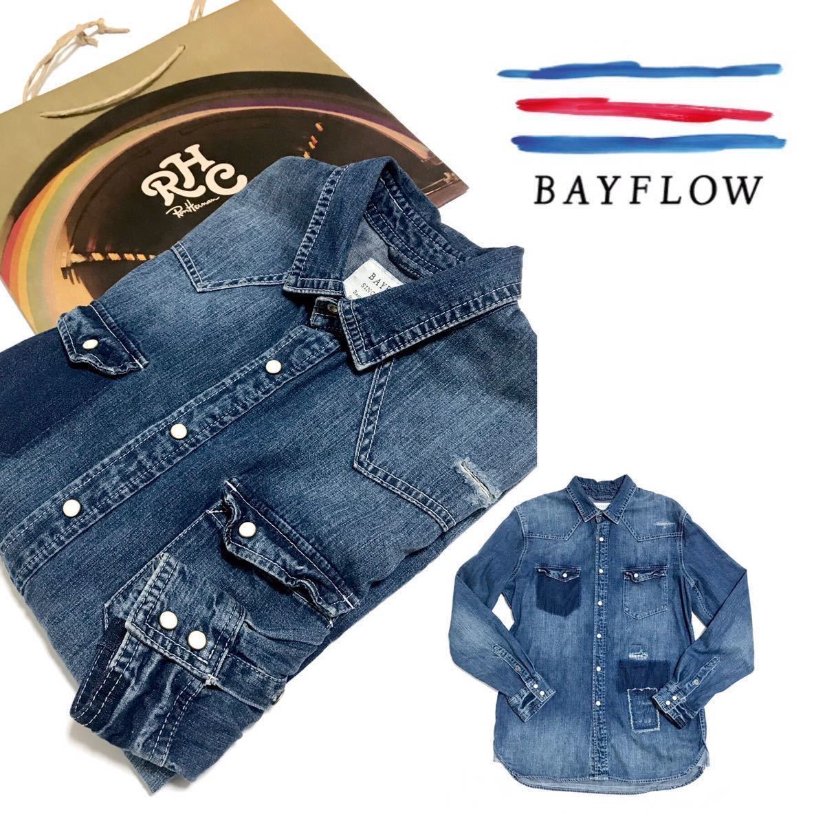BAYFLOW】RHC Ron Herman ロンハーマン取扱 インディゴ デニムシャツ 