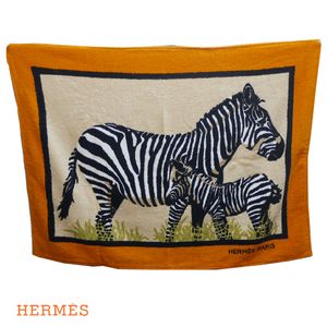 エルメス ビーチタオルゼブラ柄シマウマ親子大判タオル